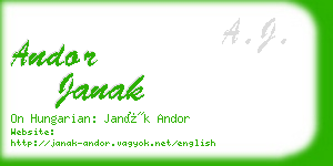 andor janak business card